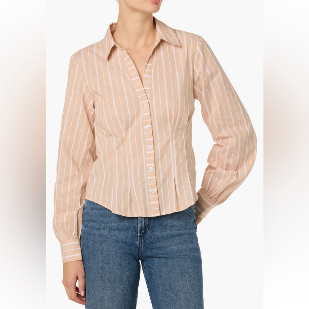 NWT Joe's Stripe Pleated Cotton Button-Up
Shirt, M
